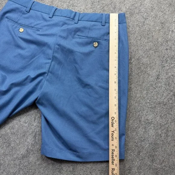 Peter Millar Golf Shorts Men 34 Blue Polka Dot Performance 9" Stretch - Picture 13 of 16